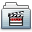 Movie Folder Graphite Stripe Icon 32x32 png
